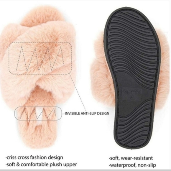 🤩New fur fluffy slippers size Medium fits "7, 8.5" - Picture 11 of 12